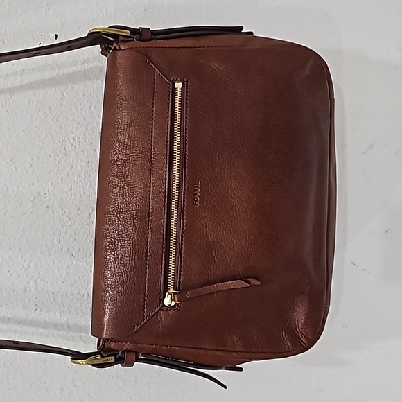 Fossil Women's Gabriella Brown Leather Flap Crossbody NWOT. - Picture 7 of 13